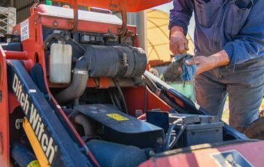 Qualified mechanic carrying out engine repairs at Busselton Equipment Hire – expert trailer repairs Busselton by experienced professionals.
