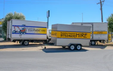 A collection of furniture trucks and trailers available at Busselton Equipment Hire, ready to make any shift easier, faster and more reliable.